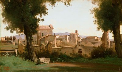 View from the Farnese Gardens, Rome by Jean Baptiste Camille Corot